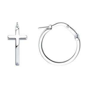 Серебряные серьги Кресты SOKOLOV 94025300 фото
