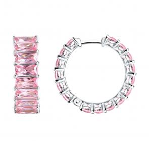 Серебряные серьги SOKOLOV с фианитом 94025317 фото