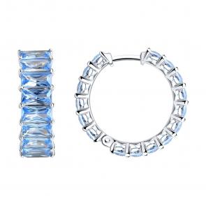 Серебряные серьги SOKOLOV с фианитом 94025318 фото