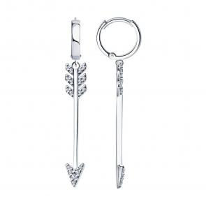 Серебряные серьги SOKOLOV с фианитом 94025538 фото