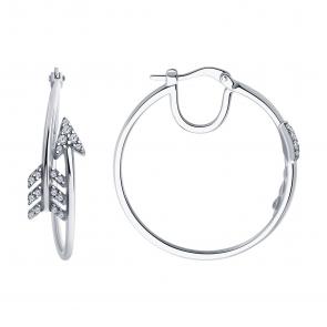 Серебряные серьги SOKOLOV с фианитом 94025561 фото