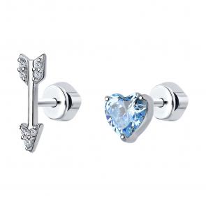 Серебряные серьги SOKOLOV с фианитом 94025597 фото