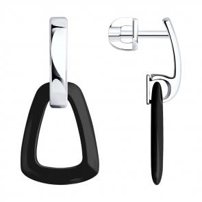 Серебряные серьги SOKOLOV с керамикой 94025599 фото