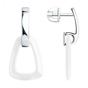 Серебряные серьги SOKOLOV с керамикой 94025600 фото