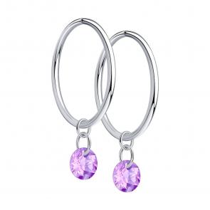 Серебряные серьги-трансформеры SOKOLOV с фианитом 94025603 фото