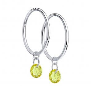 Серебряные серьги-трансформеры SOKOLOV с фианитом 94025604 фото