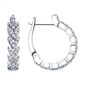 Серебряные серьги SOKOLOV с фианитом 94025640 фото