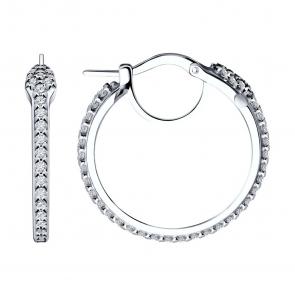 Серебряные серьги SOKOLOV с фианитом 94025641 фото