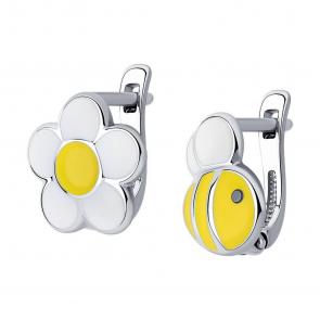 Серебряные серьги SOKOLOV с эмалью 94025649-91 фото