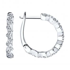 Серебряные серьги SOKOLOV с фианитом 94025651 фото