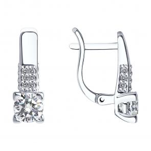 Серебряные серьги SOKOLOV с фианитом 94025661 фото
