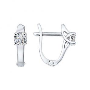 Серебряные серьги SOKOLOV с фианитом 94025676 фото