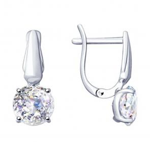 Серебряные серьги SOKOLOV с фианитом 94025684 фото