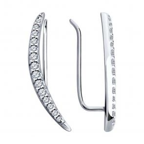 Серебряные серьги SOKOLOV с фианитом 94025695-91 фото