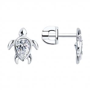 Серебряные серьги SOKOLOV с фианитом 94025721 фото