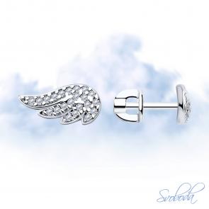 Серебряные серьги SOKOLOV с фианитом 94025727 фото