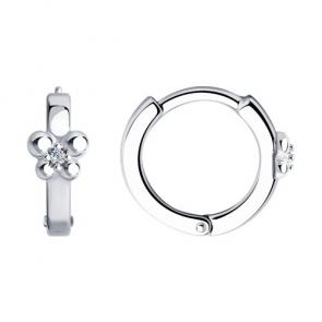 Серебряные серьги SOKOLOV с фианитом 94025743 фото