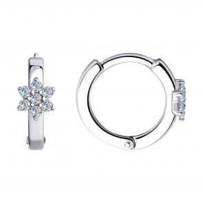 Серебряные серьги SOKOLOV с фианитом 94025744 фото