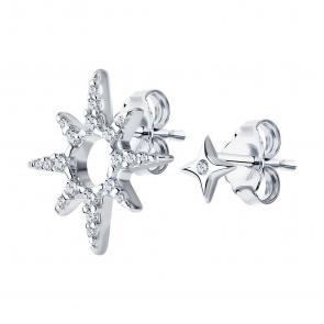 Серебряные серьги SOKOLOV с фианитом 94025746-91 фото
