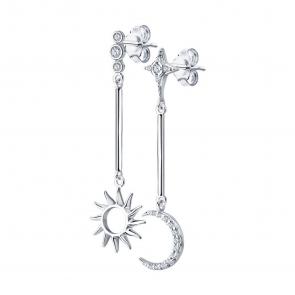 Серебряные серьги SOKOLOV с фианитом 94025750-91 фото