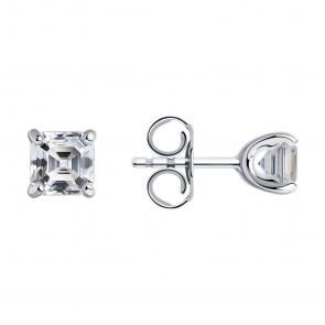 Серебряные серьги SOKOLOV с фианитом 94025752-91 фото