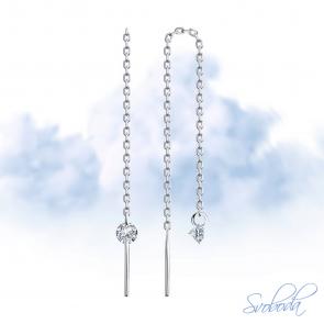 Серебряные серьги SOKOLOV с фианитом 94025760-91 фото