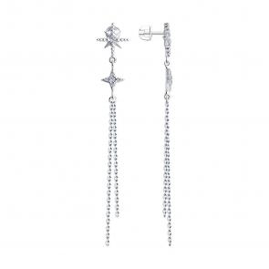 Серебряные серьги SOKOLOV с фианитом 94025761 фото