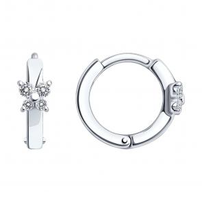 Серебряные серьги SOKOLOV с фианитом 94025781 фото