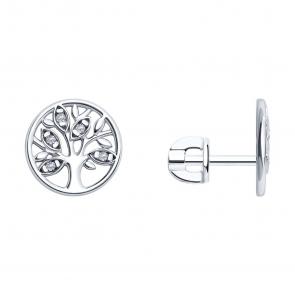 Серебряные серьги SOKOLOV с фианитом 94025782 фото