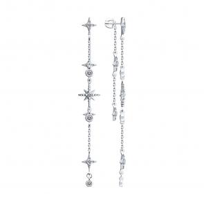 Серебряные серьги SOKOLOV с фианитом 94025783 фото