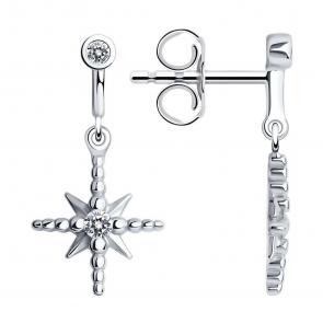 Серебряные серьги SOKOLOV с фианитом 94025788-91 фото