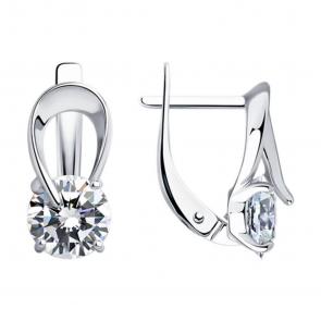 Серебряные серьги SOKOLOV с фианитом 94025800-91 фото