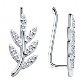 Серебряные серьги SOKOLOV с фианитом 94025806-91 фото