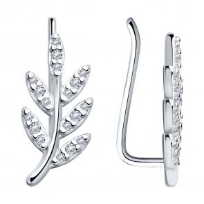 Серебряные серьги SOKOLOV с фианитом 94025806 фото