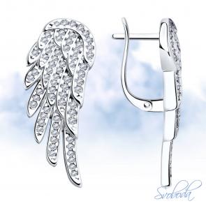 Серебряные серьги SOKOLOV с фианитом 94025807 фото