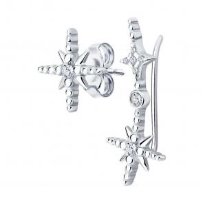 Серебряные серьги SOKOLOV с фианитом 94025811-91 фото