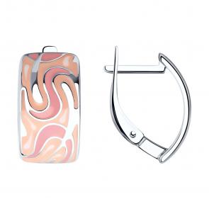 Серебряные серьги SOKOLOV с эмалью 94025818 фото