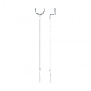 Серебряные серьги SOKOLOV с фианитом 94025837 фото