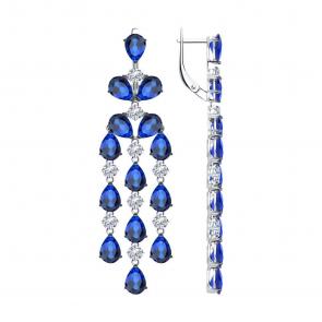 Серебряные серьги SOKOLOV с фианитом 94025838 фото