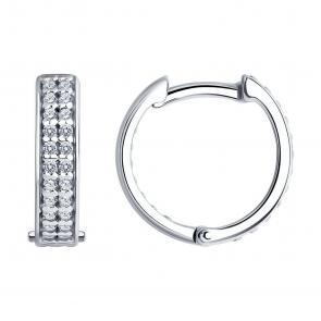 Серебряные серьги SOKOLOV с фианитом 94025840-91 фото