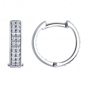 Серебряные серьги SOKOLOV с фианитом 94025840 фото