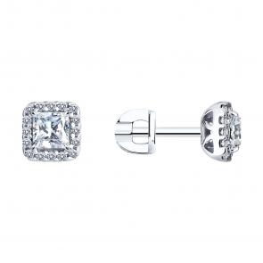 Серебряные серьги SOKOLOV с фианитом 94025857 фото