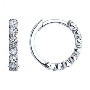 Серебряные серьги SOKOLOV с фианитом 94025858 фото