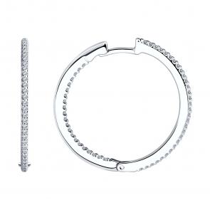 Серебряные серьги SOKOLOV с фианитом 94025862 фото