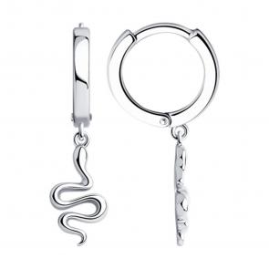 Серебряные серьги Символ года Змея SOKOLOV 94025869-91 фото