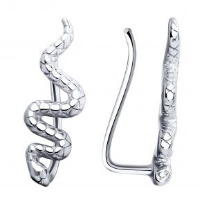 Серебряные серьги Символ года Змея SOKOLOV 94025870 фото