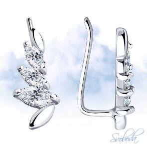 Серебряные серьги SOKOLOV с фианитом 94025874 фото