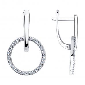 Серебряные серьги SOKOLOV с фианитом 94025875-91 фото