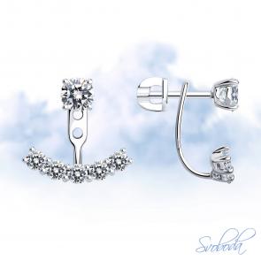 Серебряные серьги-трансформеры SOKOLOV с фианитами 94025877 фото