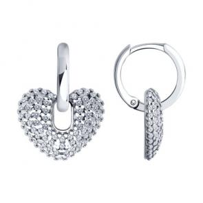 Серебряные серьги SOKOLOV с фианитом 94025878 фото